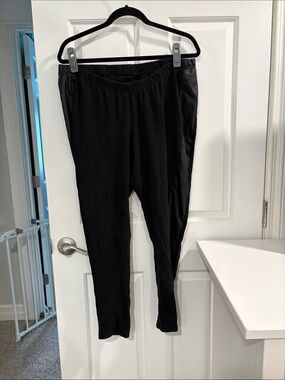 torrid Black Leggings with pleather strip down side